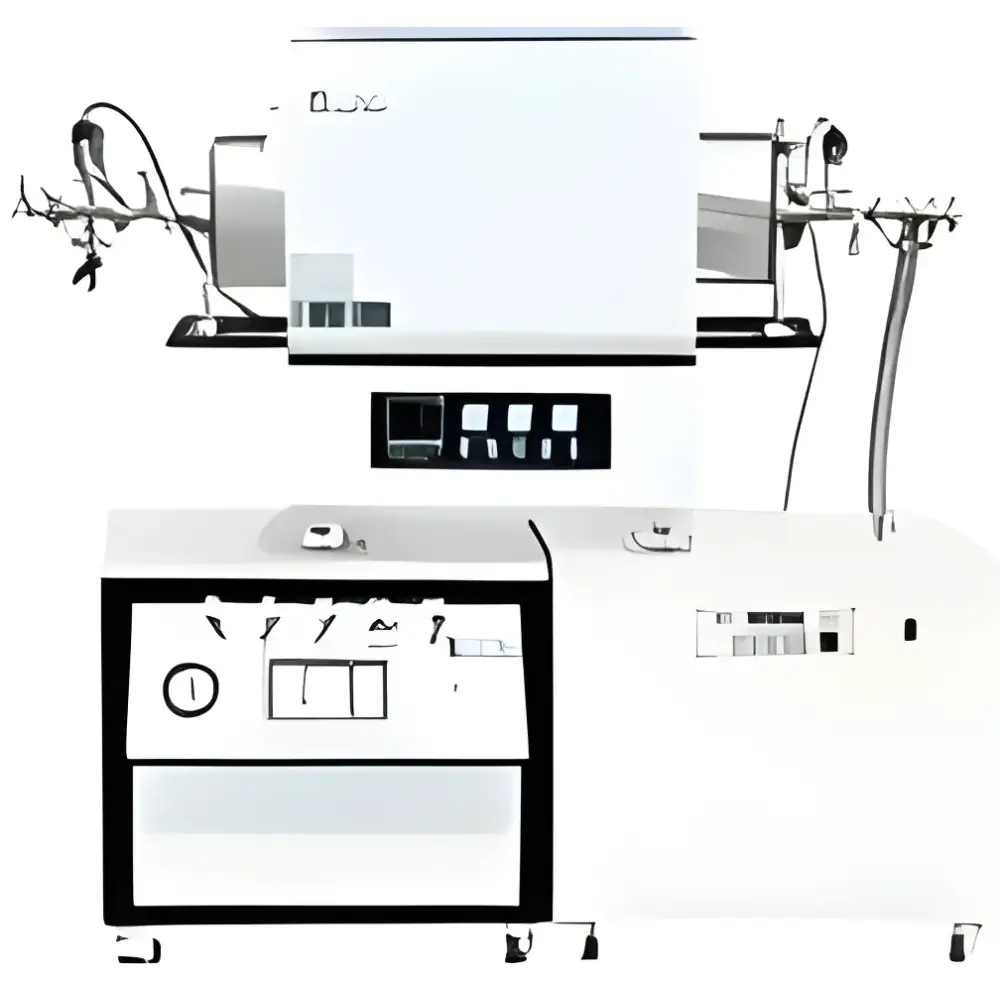 1-Zone 1400°C CVD Tube Furnace With Gas Mixing & Pumping System 100mm OD - Furnaces & Boilers