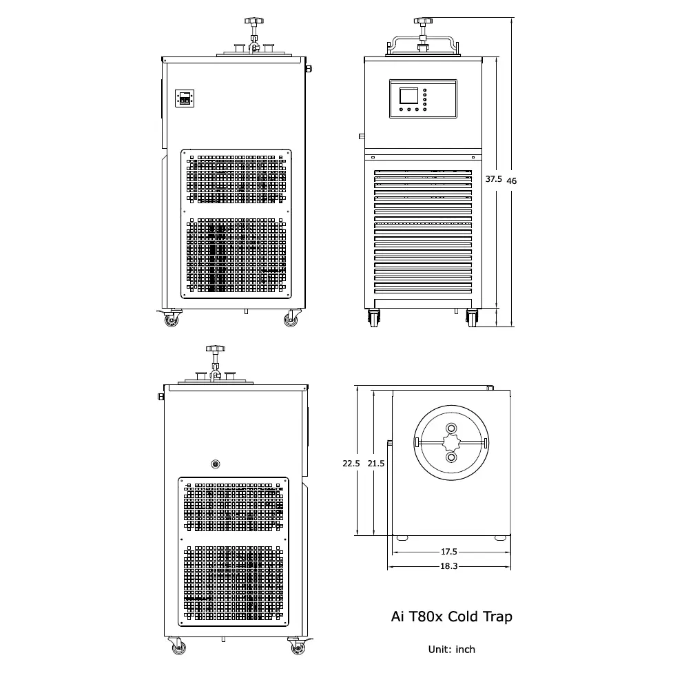 Ai -80°C 5L Capacity 316L SST Cold Trap w/ KF25 Ports ETL - Laboratory Equipment