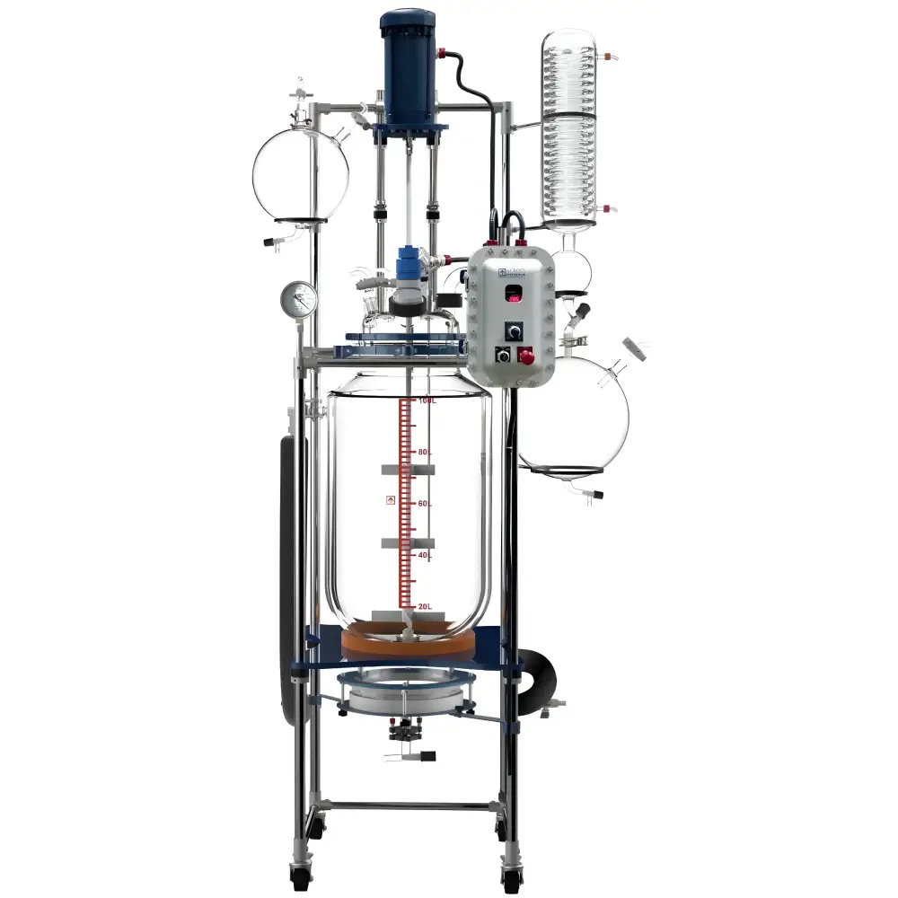 Glass Reactor Ai 100L Jacket w/ Explosion-Proof Motor/Controller 220V - Laboratory Equipment