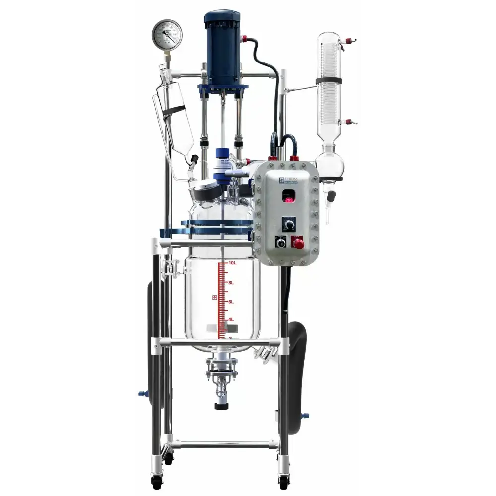 Glass Reactor Ai 10L Jacket w/ Explosion-Proof Motor & Controller 220V - Laboratory Equipment