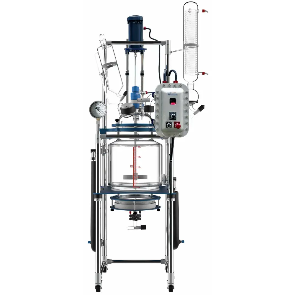 Glass Reactor Ai 20L Jacket w/ Explosion-Proof Motor & Controller 220V - Laboratory Equipment
