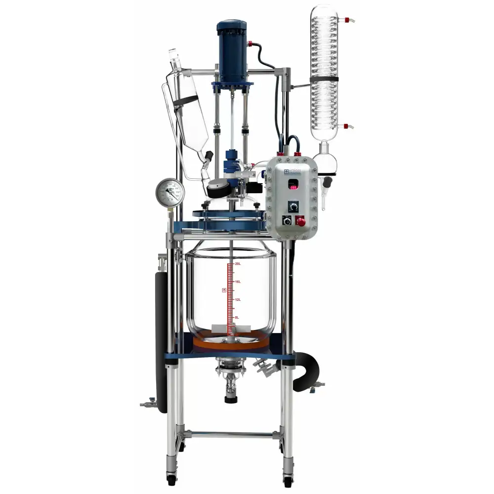 Glass Reactor Ai 20L Jacket w/ Explosion-Proof Motor & Controller 220V - Laboratory Equipment