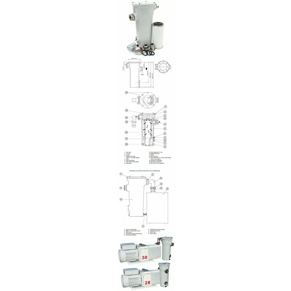MF30 Exhaust Oil Mist Filter for Edwards E2M28 Vacuum Pumps - Pumps