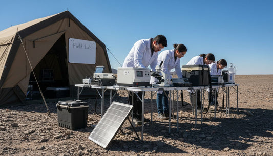 Outdoor field lab with essential scientific equipment