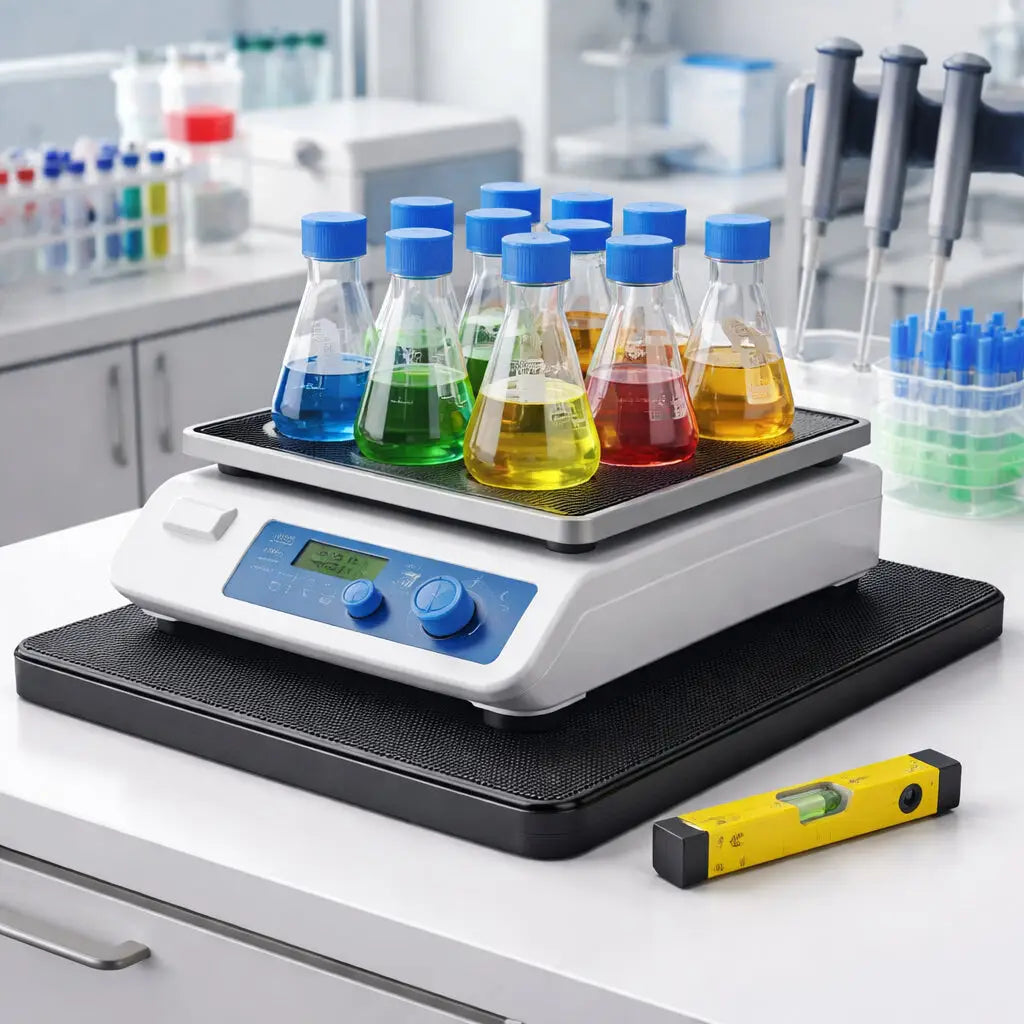 low noise orbital shaker for molecular biology installation and vibration isolation