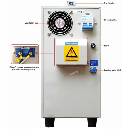 15KW Mid-Frequency Split Induction Heater w/ Timers 30-80KHz - Laboratory Equipment