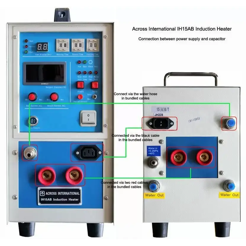 15KW Mid-Frequency Split Induction Heater w/ Timers 30-80KHz - Laboratory Equipment