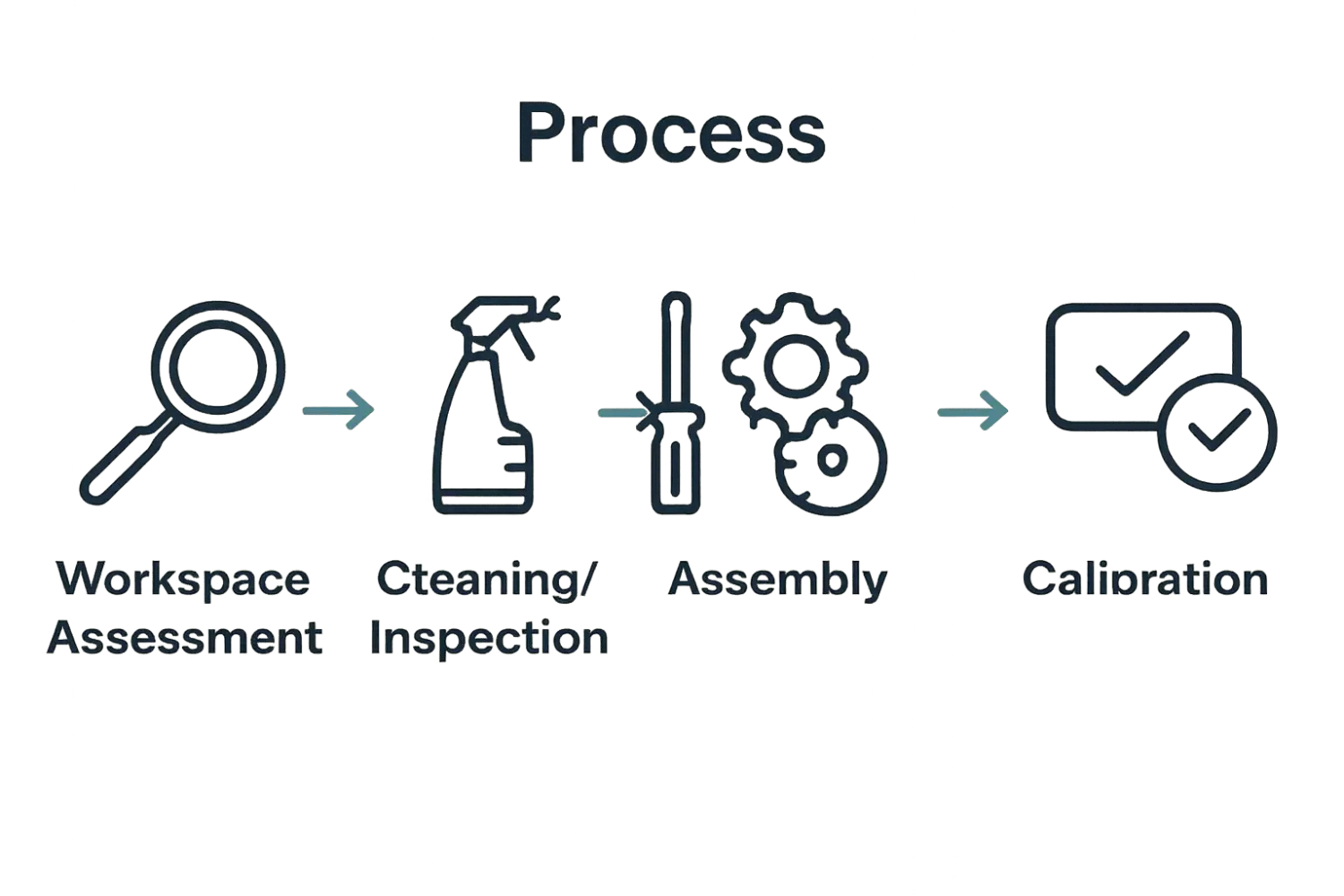 Infographic showing five essential steps for proper lab equipment setup