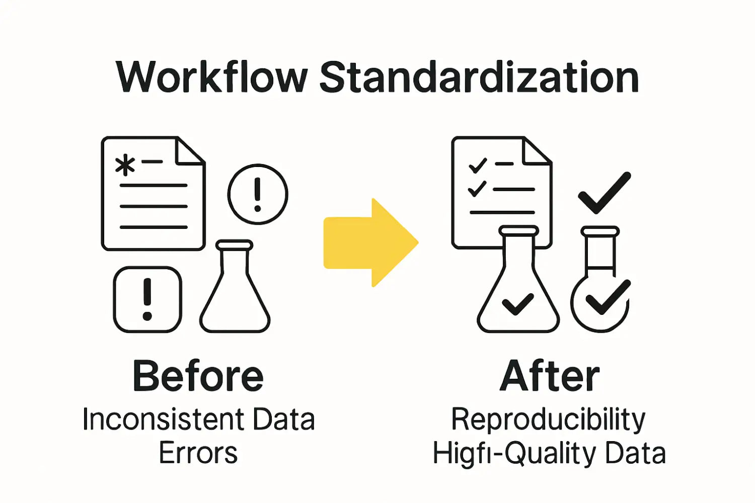 Infographic showing lab workflow standardization benefits