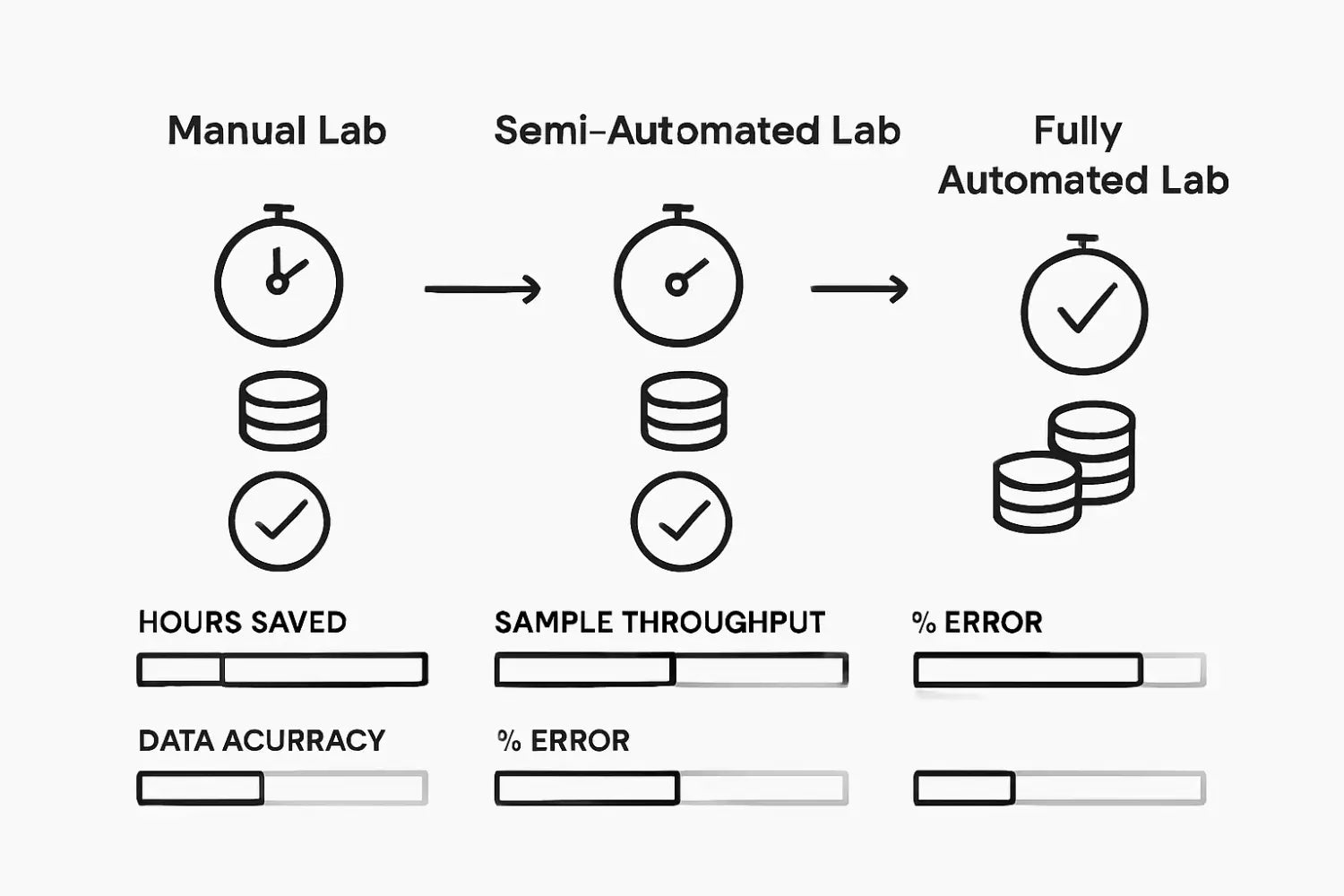 Infographic comparing lab automation savings