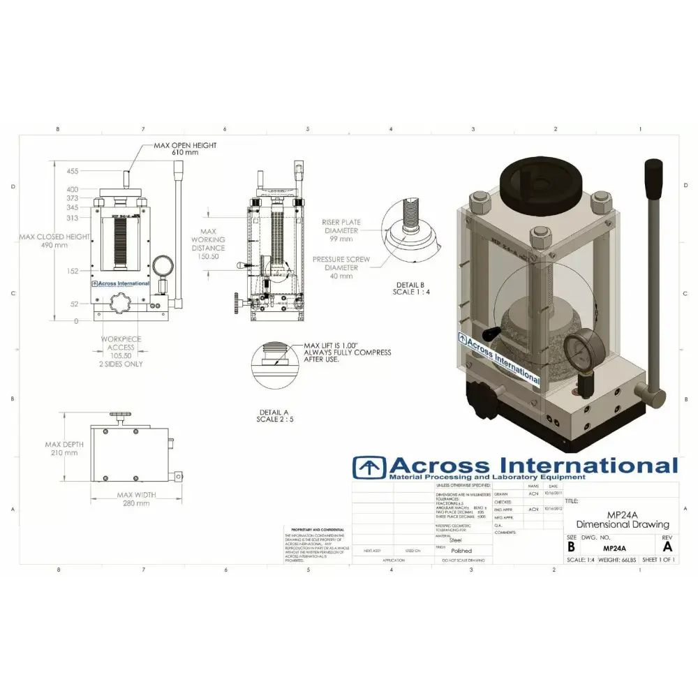 24-Ton Pellet Press with Hydraulic Pump & Safety Shield - Pumps