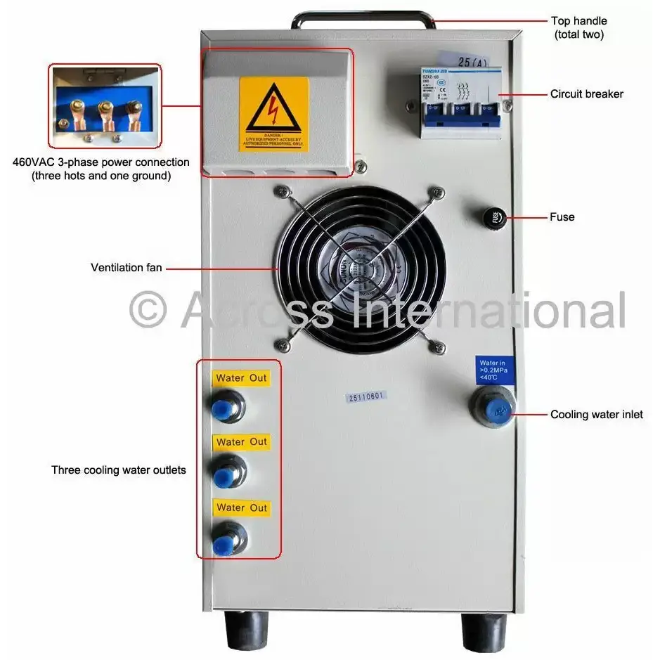 25KW Mid-Frequency Compact Induction Heater w/ Timers 30-80KHz - Laboratory Equipment