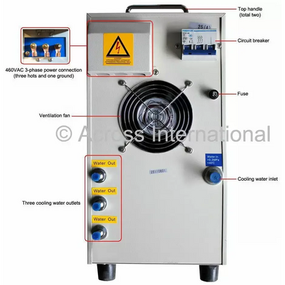 25KW Mid-Frequency Compact Induction Heater w/ Timers 30-80KHz - Laboratory Equipment