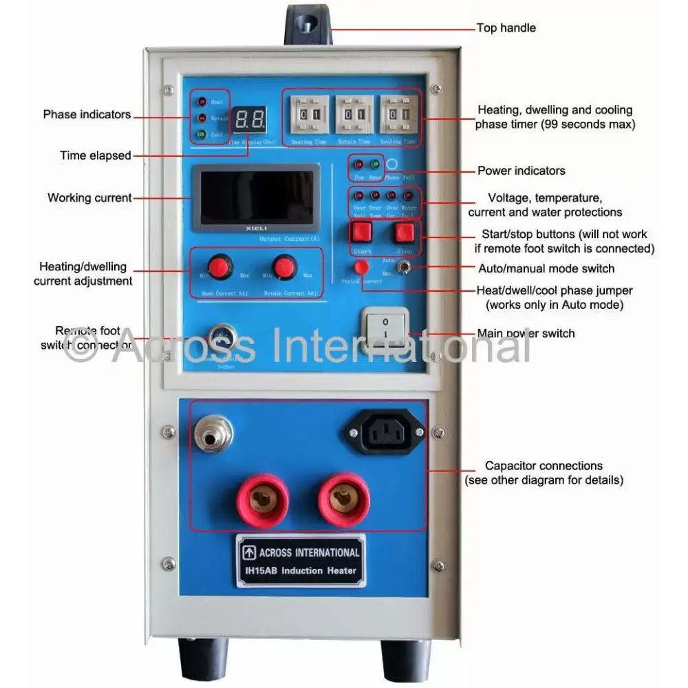 25KW Mid-Frequency Split Induction Heater w/ Timers 30-80KHz - Laboratory Equipment