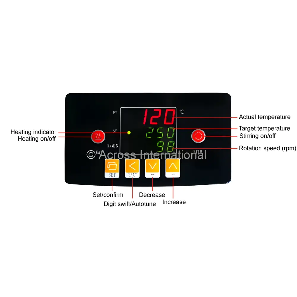 350C 2000RPM 0.8-Gallon PID Magnetic Stirrer 5.5’’ Heated Plate - Laboratory Equipment