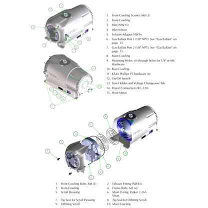 Agilent IDP-7 5.4 cfm Oil-Free Compact Dry Scroll Pump - Pumps