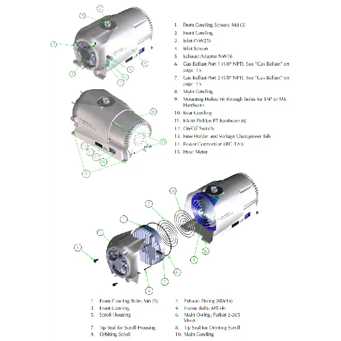 Agilent IDP-7 5.4 cfm Oil-Free Compact Dry Scroll Pump - Pumps