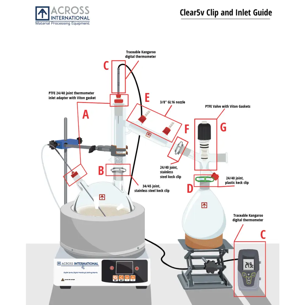 Ai 5 Liter Short Path Distillation Kit with Valved Adapter - Laboratory Equipment