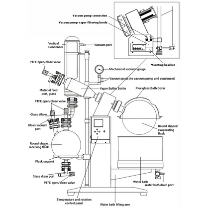 Ai SolventVap 5L Evaporator w/ Cold Trap Condenser & Power Lift - Rotary Evaporator