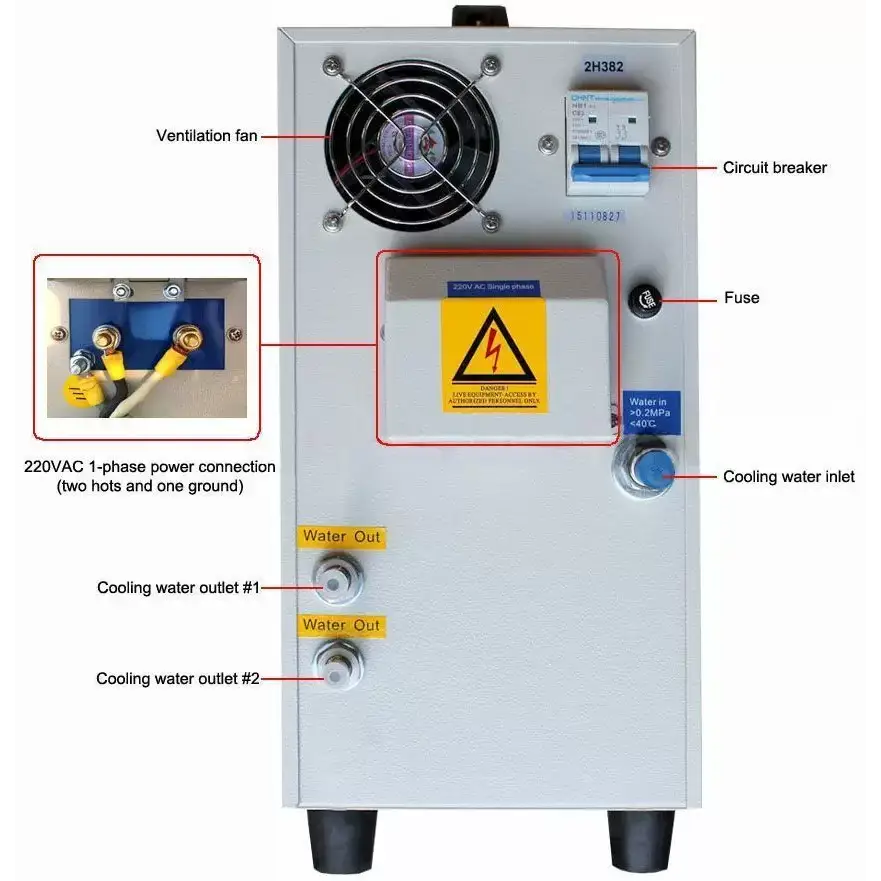 Compact Induction Heater 15KW Mid-Frequency w/ Timers 30-80KHz - Laboratory Equipment