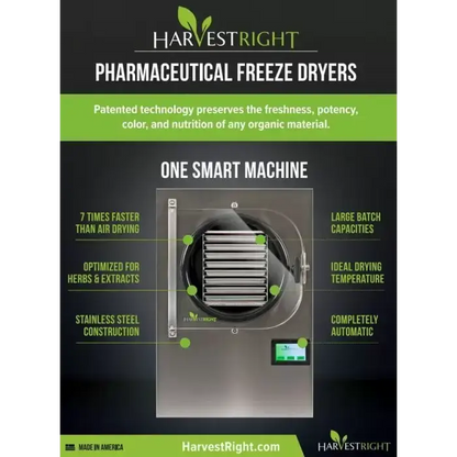 Harvest Right PHARMACEUTICAL Large Freeze Dryer w/ 7.2 cfm Pump - Pumps