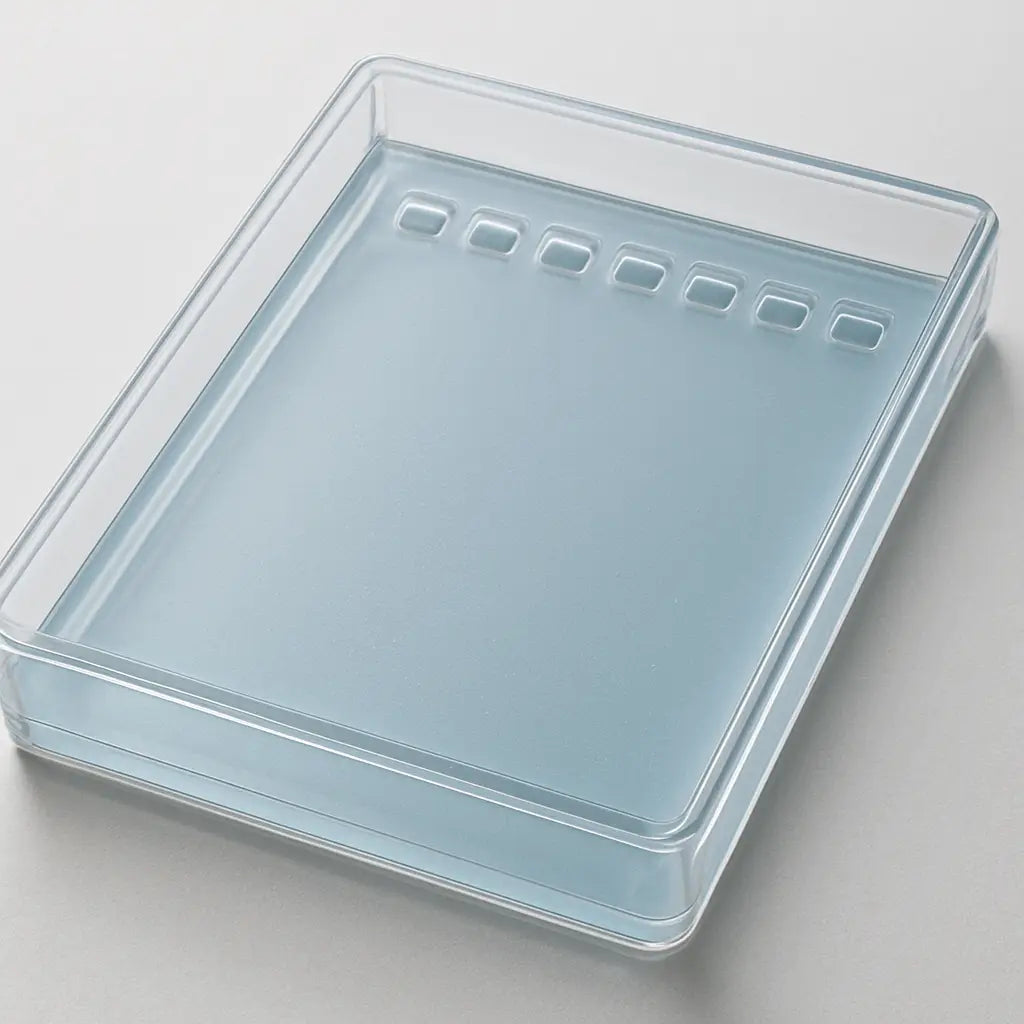 A high‑resolution illustration of a freshly polymerized agarose gel in an electrophoresis tray, showing even surface and clear wells. Alt: gel electrophoresis smearing causes polymerization issues