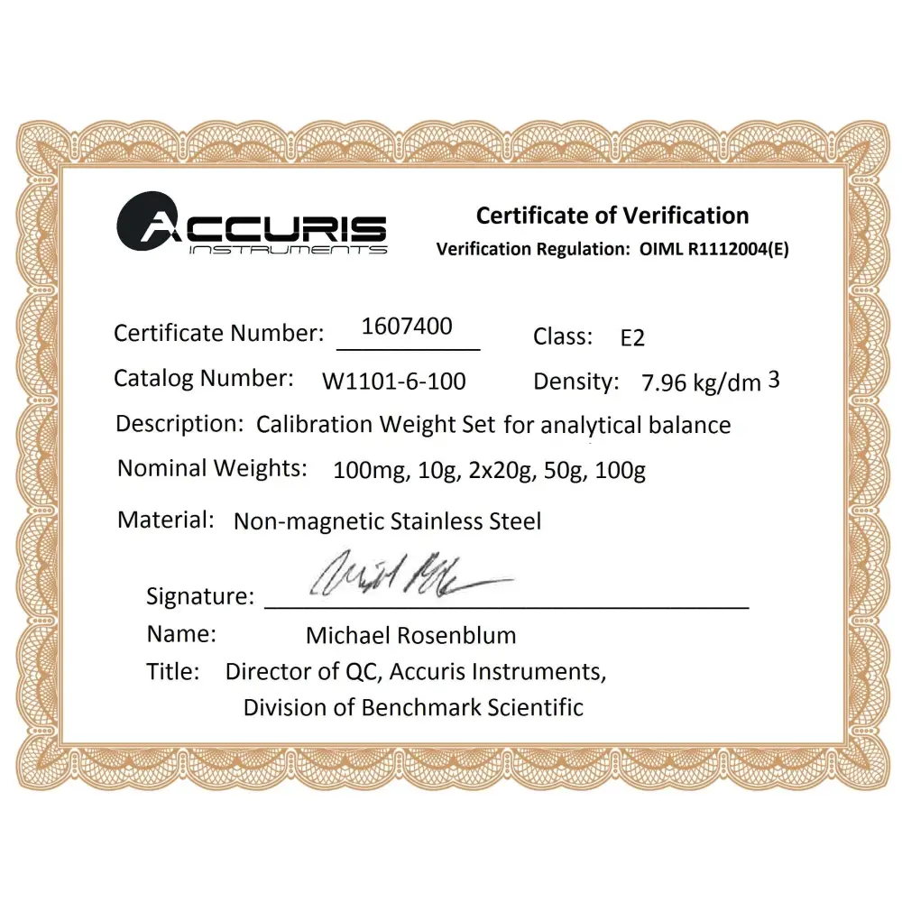 Laboratory Balance Calibration Weights Sets - Laboratory Balances