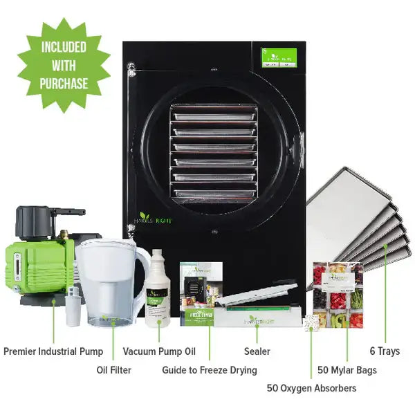 Medium Home Pro Freeze Dryer Black 5 Trays and Mylar Starter Kit Freeze Drying Machines