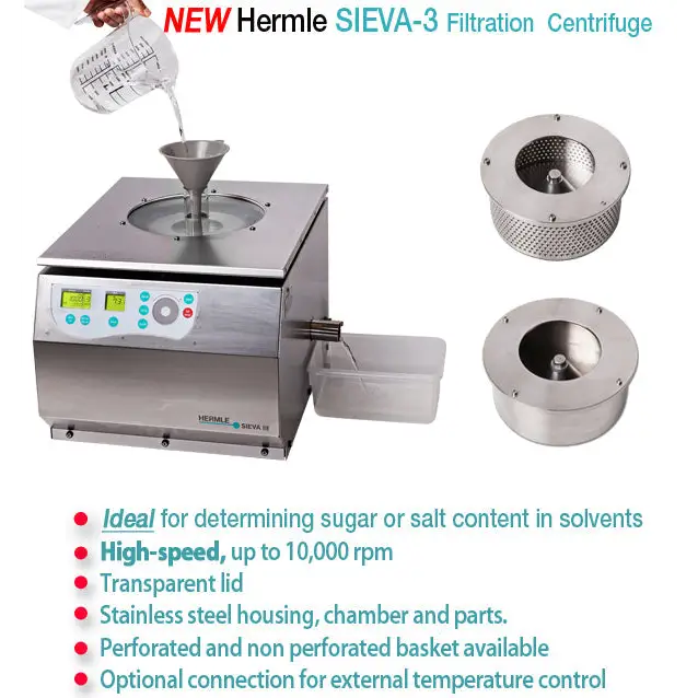 SIEVA-3 Filtration Centrifuge Accessories - Centrifuges Accessories