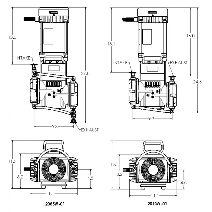 Welch 2085 6.9 CFM Diaphragm Pump with Explosion Proof Motor - Pumps