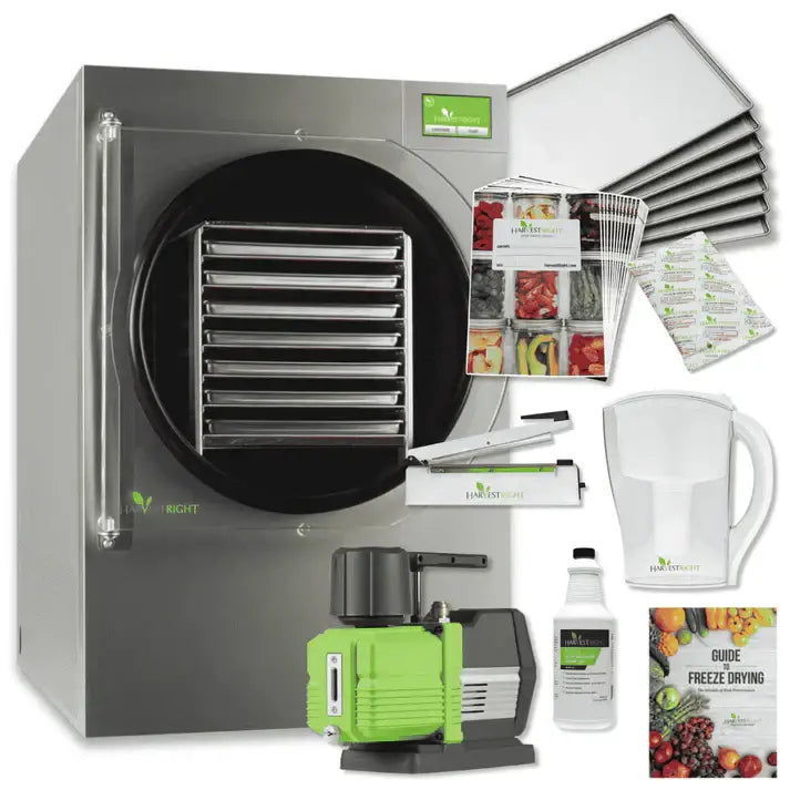 X Large Home Pro Freeze Dryer with XL Premier Vacuum Pump 7 Trays and Mylar Starter Kit Freeze Drying Machines