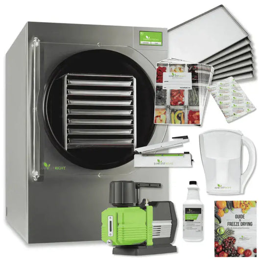 X Large Home Pro Freeze Dryer with XL Premier Vacuum Pump 7 Trays and Mylar Starter Kit Freeze Drying Machines