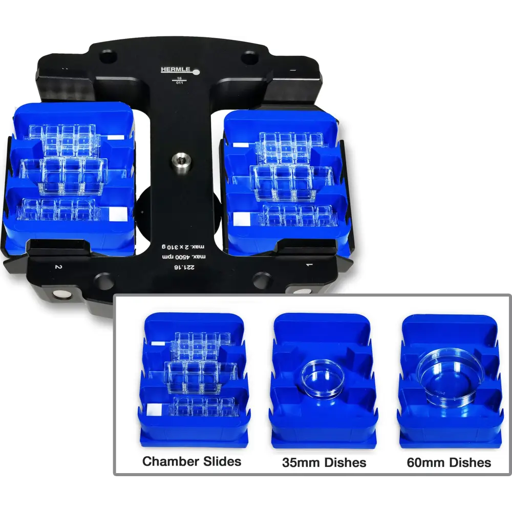 Z327 and Z327-K Universal Centrifuges Accessories - 3 x chamber slide and 35/60mm dish carrier 2/pk - Centrifuge